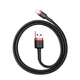 Кабель Baseus cafule cabel USB 2.4A 0.5M (CALKLF-A19) Red+Black - зображення 5