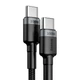 Кабель Baseus Cafule PD2.0 100W flash charging USB For Type-C cabel (20V 5A) 2m (CATKLF-ALG1) Gray+Black - изображение 2
