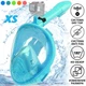 Детская X/S Панорамная Снорклинг Маска (3-10лет) Полнолицевая FB KidsStyle для плавания в море, ныряния под воду с трубкой Плавательные Подводные Очки для снорклинга - мономаска на все лицо с защитным клапаном Turquoise - изображение 1