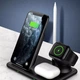 Беспроводная зарядка Qi 4 в 1 VHG IN-WC-257 Wireless 15W I Док-станция для iPhone + iWatch + Airpods + Pencil Black - зображення 1