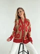 Вязанный кардиган Litera Larionoff 42-46 кэмэл/красный (002467) - изображение 6