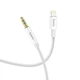 Кабель перехідник Lightning на 3,5 mini Mini-Jack (AUX) HOCO Digital Audio Conversion Cable (1м, ЦАП). White - зображення 1