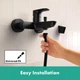 Cмеситель для ванны однорычажный с коротким изливом HANSGROHE Rebris S черный латунь 72440670 - изображение 5