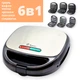 Мультипекарь 6в1 сэндвичи/гриль/вафли/орешки/кексы/пончики Domotec MS-7706 серебристо-черный 1000W (7697_3936) - изображение 10