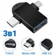 Подвійний OTG адаптер USB 3.0 на Type-C + MicroUSB, перехідник для смартфона/ноутбука Addap UA2MIX-01, 5 Гбіт/с - зображення 3
