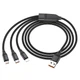 Дата кабель Hoco U104 Ultra 6A 3in1 Lightning-MicroUSB-Type-C (1.2m) Черный - изображение 4