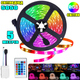 Светодиодная лента LED UKC A3-5050 RGB c пультом, многоцветная, водостойкая гирлянда 5 метров - изображение 1
