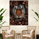 Картина Холстович Floral Tiger 30x40 см. Картина з левом на стіну в офіс, вітальню, спальню, інтер'єрна - зображення 1