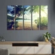 Настенный декор модульная картина из 5 частей на холсте интерьерная картина в гостиную спальню Пальмы на тропическом острове 132x80 см (420-51) - изображение 1