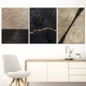 Модульная картина Холстович Gold Black Abstract 135х60 см. Интерьерная картина с абстракцией для гостиной, спальни, кухни, офиса - изображение 3
