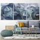 Модульная картина Холстович Golden Blue Abstract 90х40 см. Картина с абстракцией для гостиной, спальни, кухни, офиса, интерьера - изображение 3