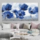 Картина Холстович Field of blue flowers 30х60 см. Картина с синими цветами на стену для офиса, гостиной, кухни, спальни, интерьера - изображение 4