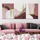 Модульна картина Холстович Golden Pink Abstract 225х100 см. Абстрактна картина для вітальні, спальні, офісу, інтер'єру - зображення 1