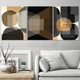 Модульна картина Холстович Brown Geometric Abstract 225х100 см. Геометрична картина з абстракцією для вітальні, спальні, кухні, офісу, інтер'єру - зображення 3