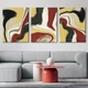 Модульна картина Холстович Red Yellow & Black Abstract 225х100 см. Картина з абстракцією для вітальні, спальні, кухні, офісу, інтер'єру - зображення 4