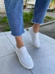 Кеди жіночі ShoesBand Повністю Білі Натуральні шкіряні з перфорацією на білій підошві 37 (23,5-24 см) (S97031) - зображення 3