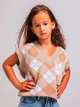 Подростковый вязаный жилет ARTKNIT Ромб 140-146 см Бежево-белый (4823093440944) - изображение 2