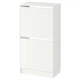 Тумба для взуття на 2 відділення IKEA BISSA 49х28х93 см біла (502.427.37) - зображення 1
