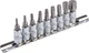 Набір насадок викруткових MASTERTOOL CRV 1/4" TORX 9 шт (Т10/15/20/27/30/40/45/50/60) 78-1400 - изображение 1