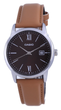 Наручные часы Casio MTP-V002L-5B3 UDF Бордовые с коричневым кожаным ремешком - изображение 2