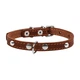 Ошейник "CoLLaR" одинарный с украшениями (ширина 12мм, длина 24-32см), коричневый - изображение 2