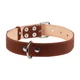 Ошейник "CoLLaR" двойной (ширина 35мм, длина 48-63см), коричневый - изображение 3