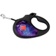 Повідець-рулетка для собак WAUDOG R-leash, малюнок "NASA21", XS, до 12 кг, 3 м, світловідбивна стрічка, чорний - зображення 2