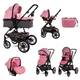 Детская коляска-трансформер Lorell Kids Lora set-1 3 в 1 ножной тормоз 68х88х32 см Розовый (10021282189-LR) - изображение 9