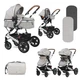 Детская коляска-трансформер Lorell Kids Lora set-1 3 в 1 ножной тормоз 68х88х32 см Серый (10021282115-LR) - изображение 1