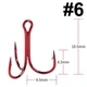 Тройной крючок FOX Treble Hooks OEM #6 красный (1шт) - изображение 1