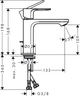 Смеситель для раковины HANSGROHE Rebris E 110 72557000 с донным клапаном - изображение 20