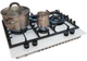 Варочная поверхность газовая Luxor RG 680 WH BK Blütenweiß + подставка WOK в подарок белый - изображение 5