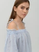 Блуза H&M 38 голубой полоска 335478 - изображение 4