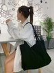 Сумка для покупок/шоппер/тоут через плечо 7л вельветовая VelvetBag черная (LB-66131) - изображение 9