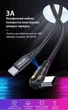 Кабель USB Type-C - USB Type-C (1м) PD 60 Вт поворотный провод для быстрой зарядки телефона 3A USLION US0177 Red - изображение 3