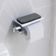 Держатель для туалетной бумаги с полкой CREABATH S-Cube 192472 прямоугольный металлический хром - изображение 4