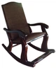 Крісло-гойдалка Rocker Classic Dark Walnut (темно-коричневий) - масив сосни, з підніжкою - зображення 1