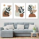 Модульная картина Холстович Plants and Shapes 90х40 см. Интерьерная картина абстракция для гостиной, спальни, кухни, офиса - изображение 1