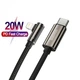 Кабель для швидкого заряджання Baseus Legend Series Elbow Fast Charging Type-C to Lightning 20W 1m Black - зображення 3