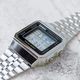 Мужские наручные часы CASIO A500WA-1 с подсветкой Серебро\белый экран - изображение 2