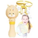 Детская игрушка генератор мыльных пузырей Bubble Toy с летающим пропеллером Желтый 9 х 7 х 13.5 см - изображение 2