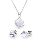 Срібний комплект Spark зі Swarovski Cube WKJ48418C - зображення 1
