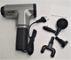 М'язовий масажер для тіла ручний 220V портативний 4 насадки Fascial Gun RF-709 сірий - зображення 1