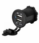 Автомобильная врезная зарядка 2 USB 1А 2,1А 12 и 24В - изображение 1
