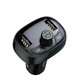 FM-трансмиттер автомобильный Baseus T-Typed FM S-09 2хUSB Bluetooth MicroSD черный - изображение 6