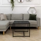 Стіл журнальний Квадро М Adore Decor Чорний + Вугільний камінь (метал/ламінована ДСП) (QUbM-dB) - зображення 1