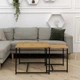 Комплект журнальних столів Квадро M + S Adore Decor Чорний + Дуб (метал/ламінована ДСП) (MObK-dD) - зображення 1