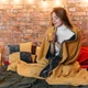 Плед-покрывало двухсторонний MinkyHome 100% плюш 160х200 см. Графитово-Горчичный - изображение 3