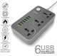 Мережевий Подовжувач LDNIO SC3604 6USB 3.4A Чорний - зображення 3