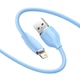 Кабель BASEUS Jelly Liquid Silica Gel Fast Charging Data Cable USB to iPhone 2.4A Blue 1.2м (CAGD000003) - зображення 2
